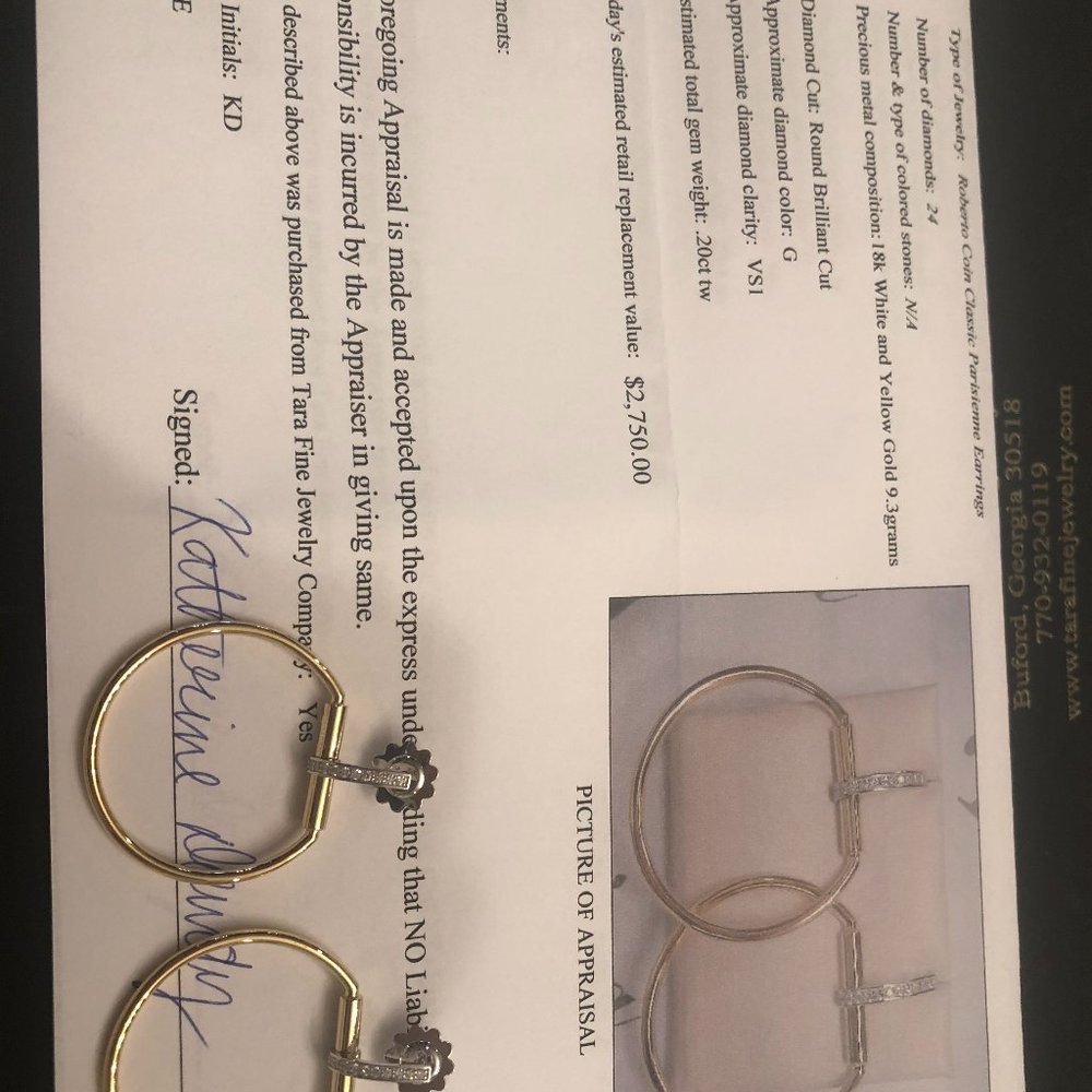 Roberto Coin Classic Parisienne 18k Ear Rings